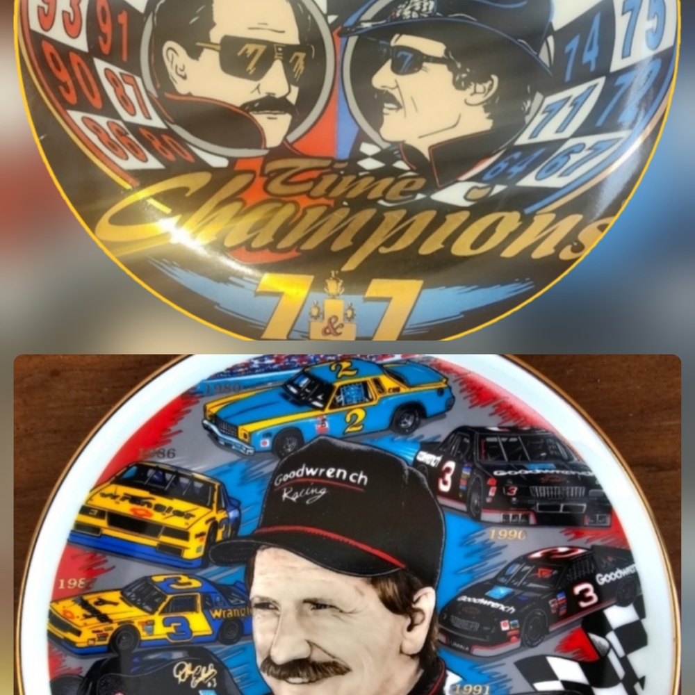 Dale Earnhart Sr & Richard Petty Collectible Plates